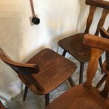 Set of 8 vintage brasserie chairs