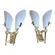 Vintage 1950s butterfly wall light pairs by Arlus.