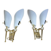 Paires d'applique papillon vintage 1950 maison Arlus