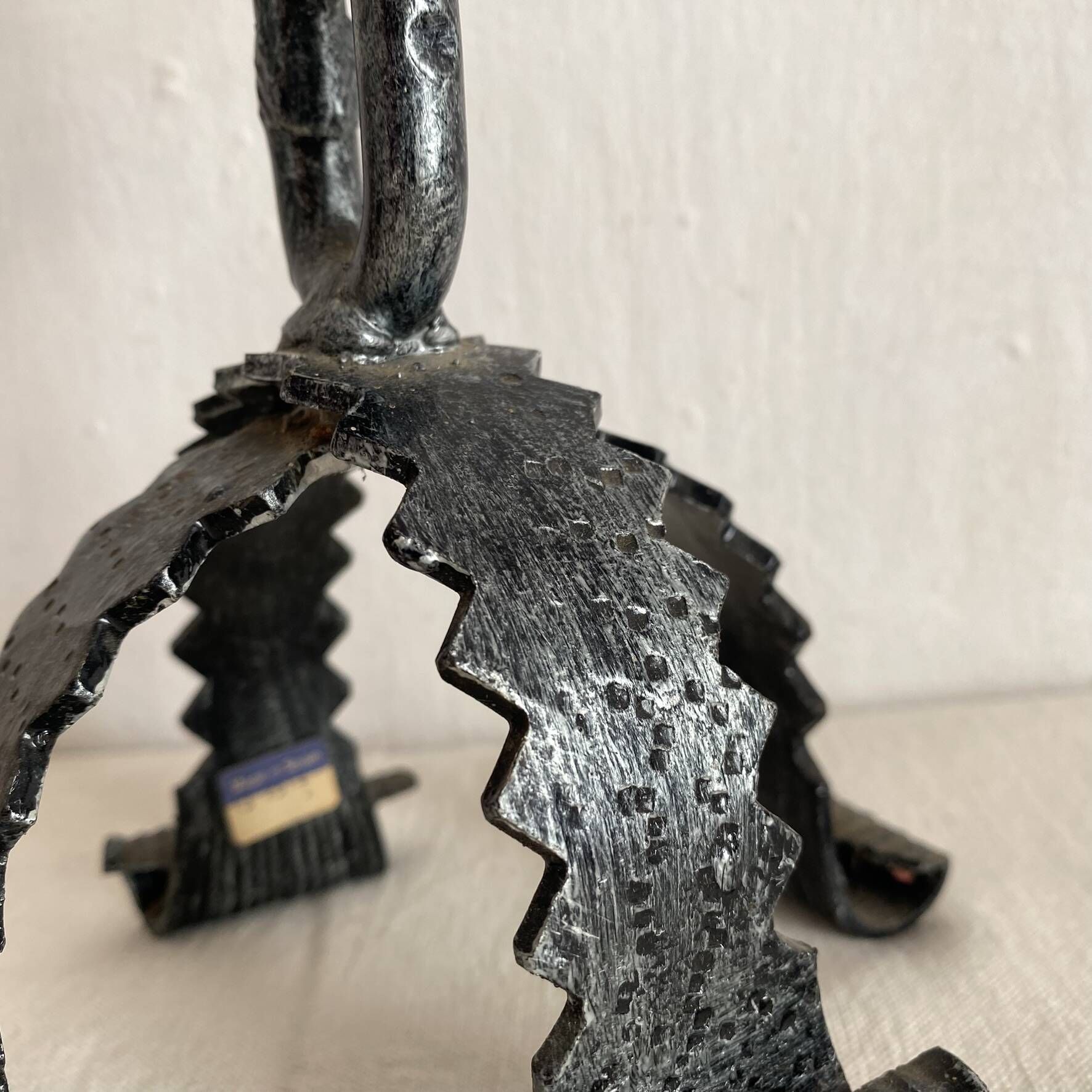 Wrought iron candlestick, chain candlestick from the 60s-70s.