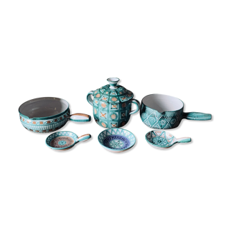 Set of 6 Vallauris ceramic pieces signed Robert Picault