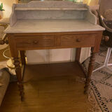 Bathroom cabinet in oak and antique marble