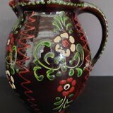 20th century Alsace glazed terracotta pitcher