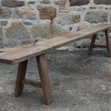 Pair of large solid wood benches XIXth