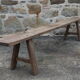 Pair of large solid wood benches XIXth