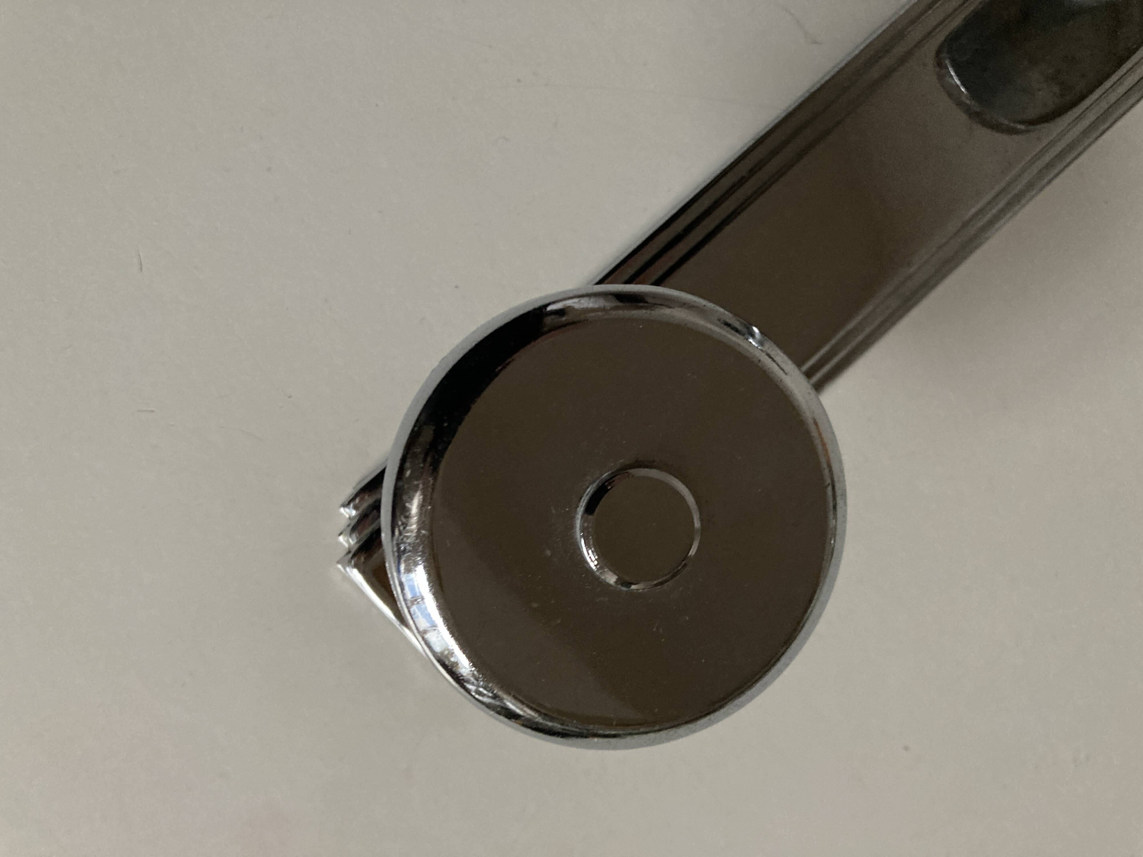 chrome Art Deco bathroom coat hook 57cm