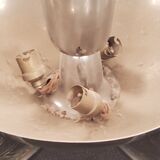 Art deco chandelier in chromed metal and glass 6 arms of lights