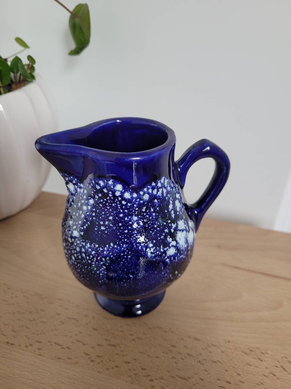 Small enameled ceramic pitcher