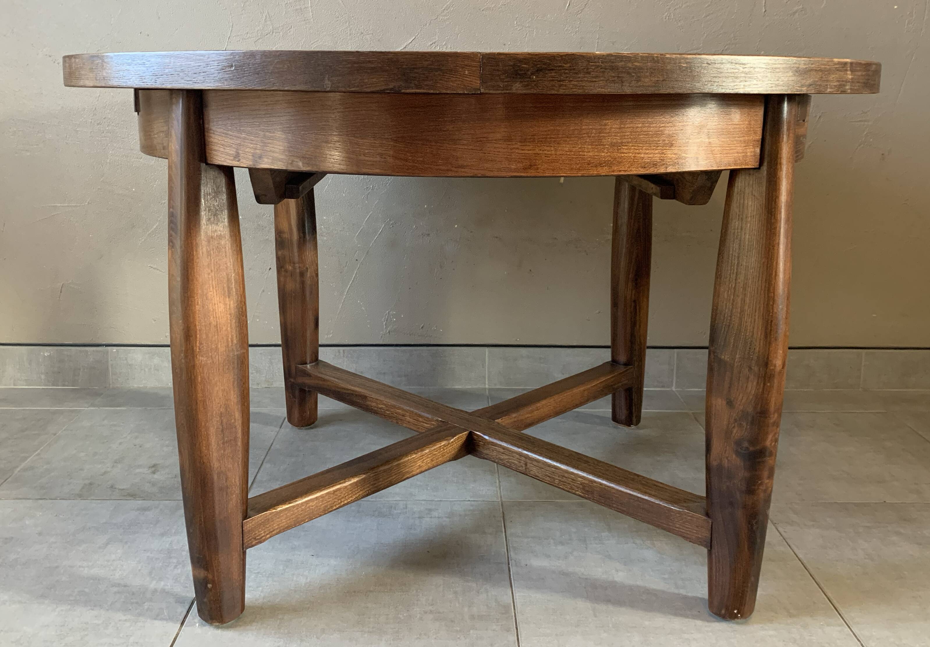 Vintage extendable wooden table from the 50s with independent extension
