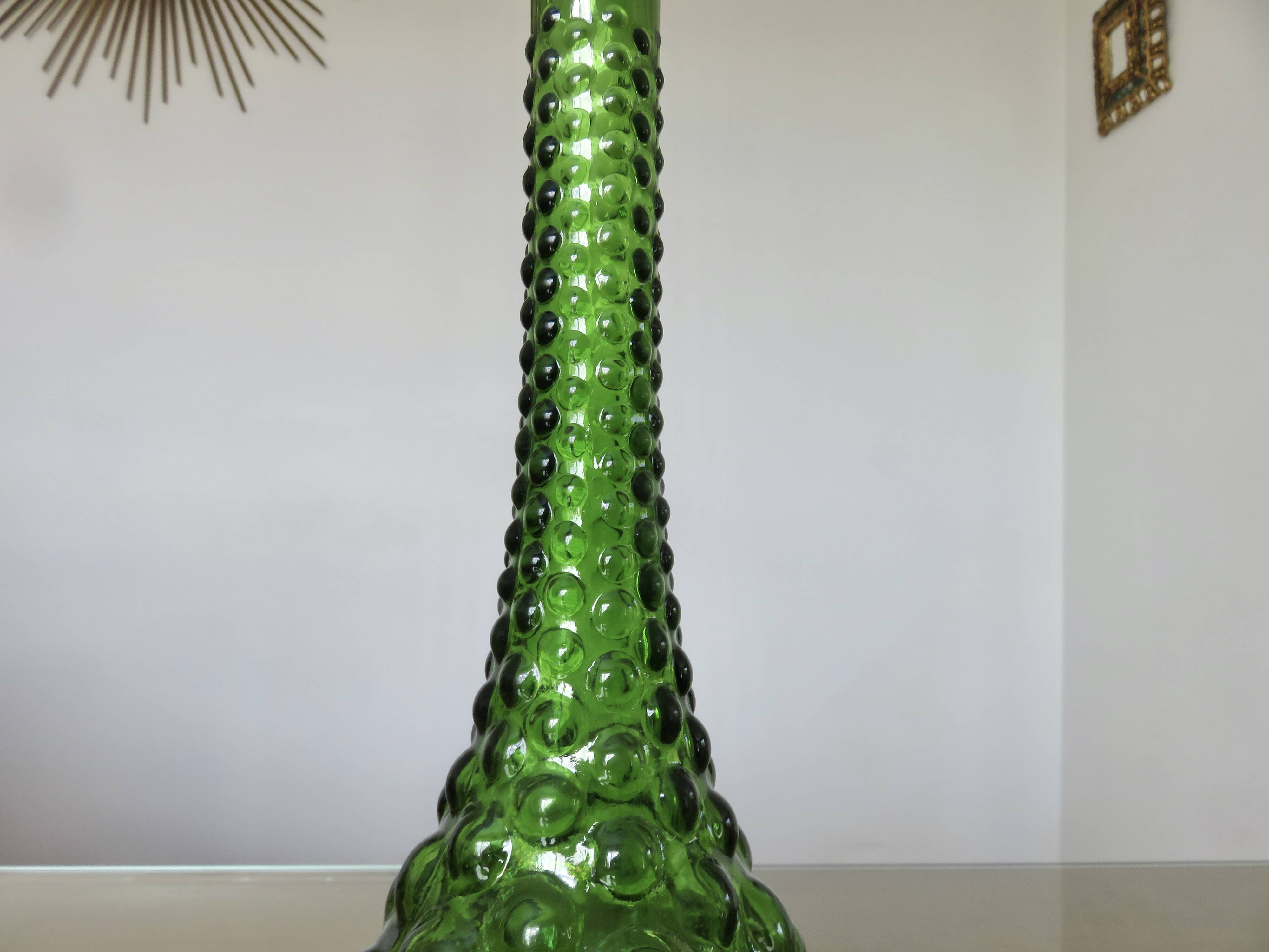 Bottle, carafe Italy, Empoli, in bubbled glass 1960