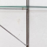 Wall rack 'sail' in chrome and glass