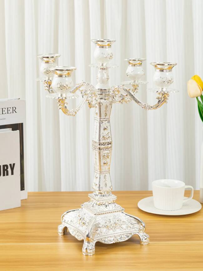 European 5-Head White Candle Holder, Home decor