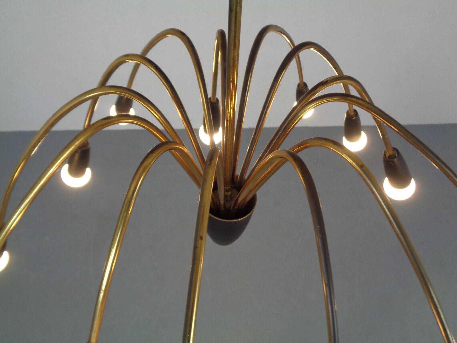 Large Italian Spider Ceiling Lamp, 1950s