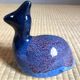 Ceramic animal figurine, pretty bluish enamel