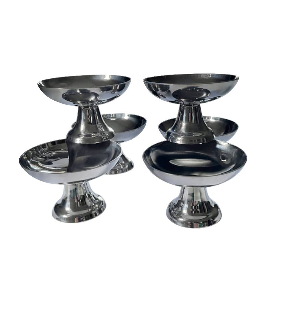 Guy Degrenne stainless steel ice cream bowls 18/10