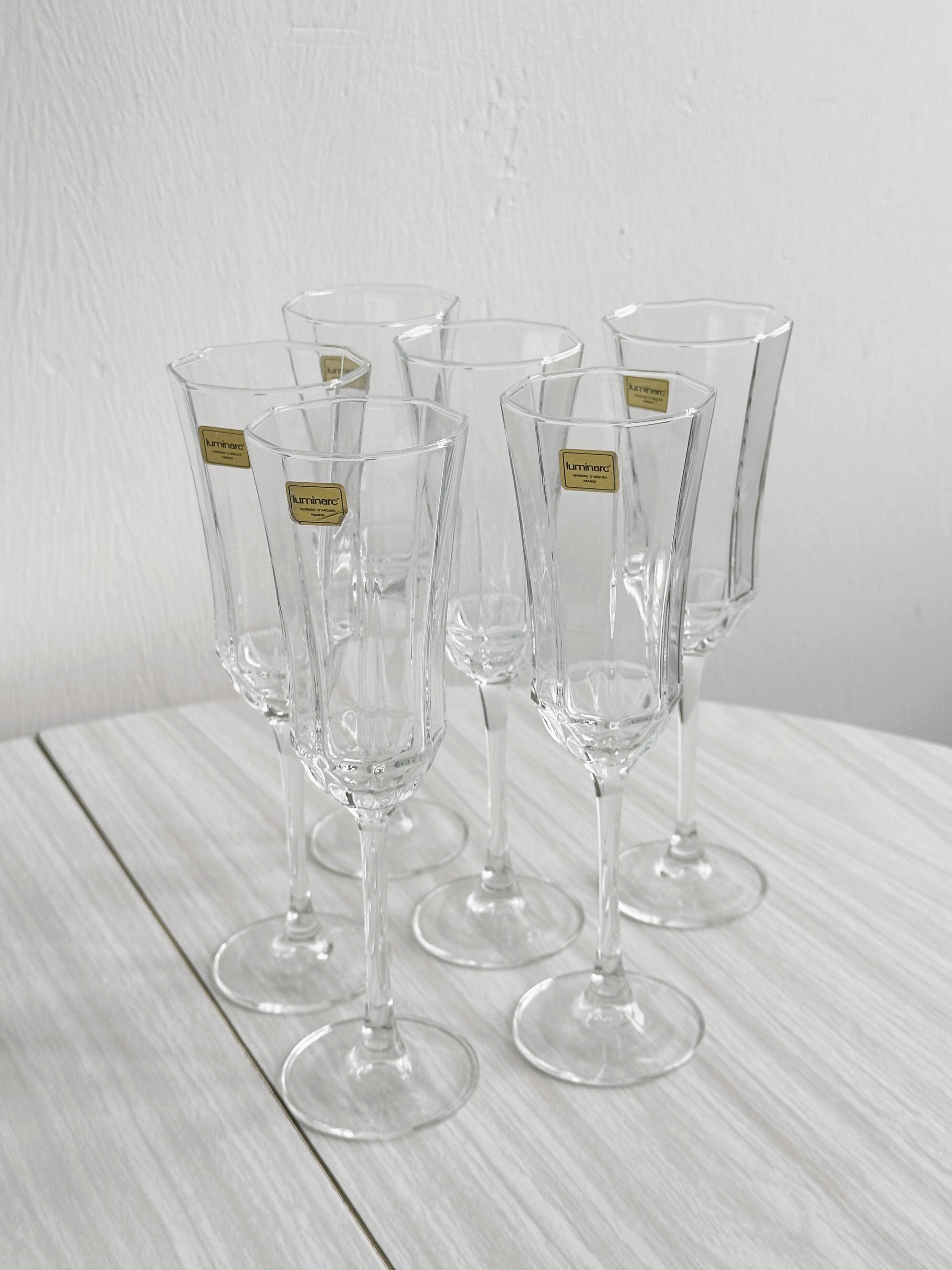 Set of 6 vintage champagne flutes