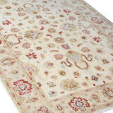 Handmade cream wool ziegler carpet traditional floral area rug- 128x190cm