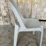 Antique chair stamp design henri massonnet plastic grey 80's vintage