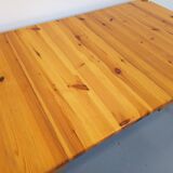 Vintage 60s 70s pine rectangular dining table with extension