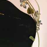 Vintage Tole Mirror with Flowers, circa 1970s