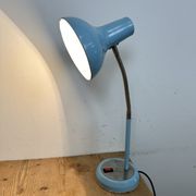 Blue Industrial Gooseneck Table Lamp, 1960s