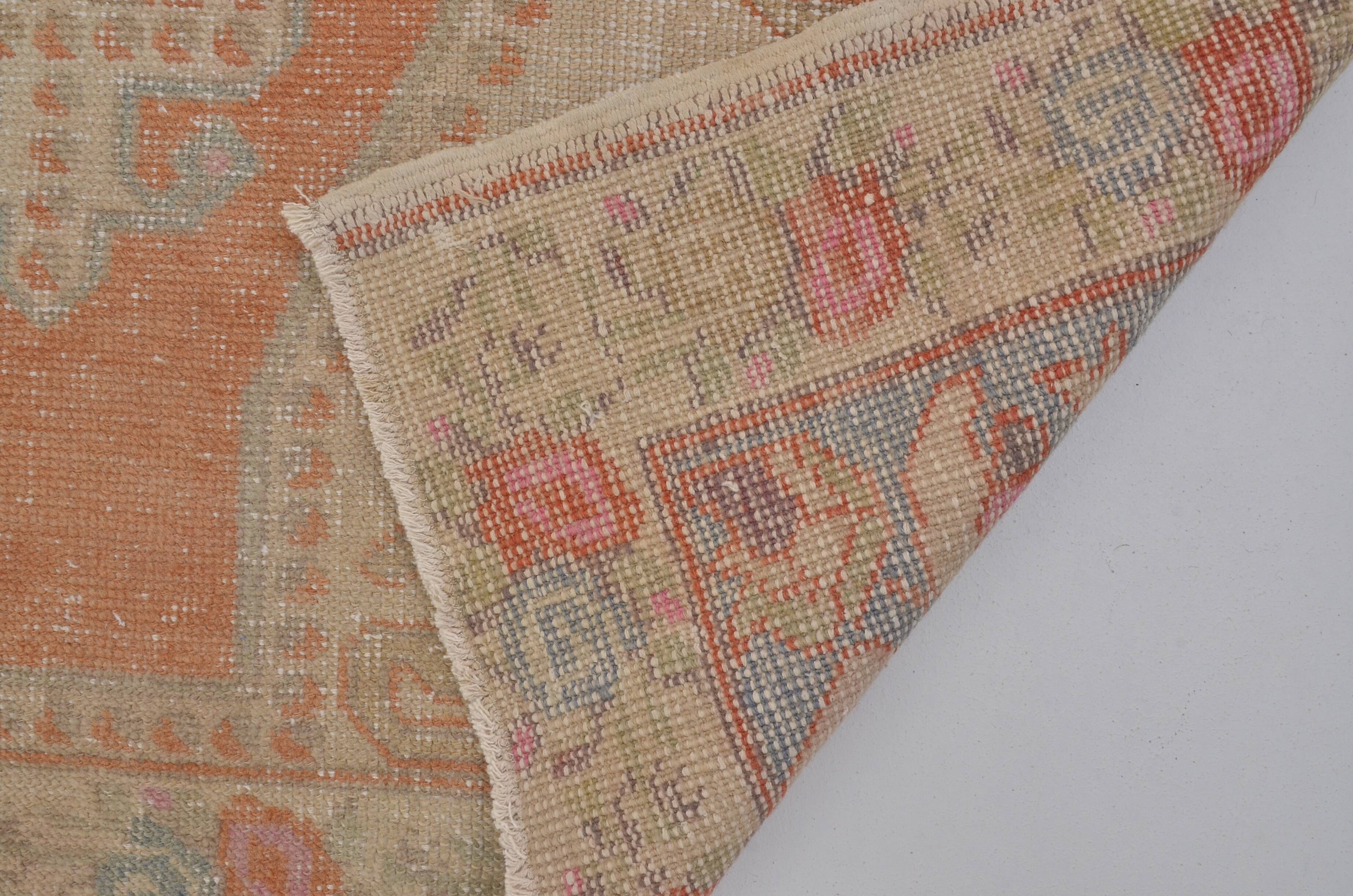 Tapis anatolien orange et beige sku 2434