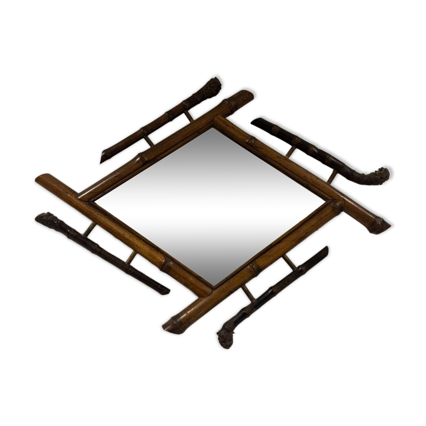 Bevelled Bamboo Wall Mirror Japonisme Belle Époque