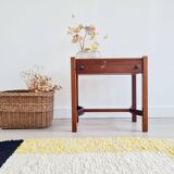 Mahogany bedside table by Jacques Hauville for Roche Bobo