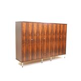 Large 5-door vintage wardrobe in rosewood with stylish adjustable legs in I