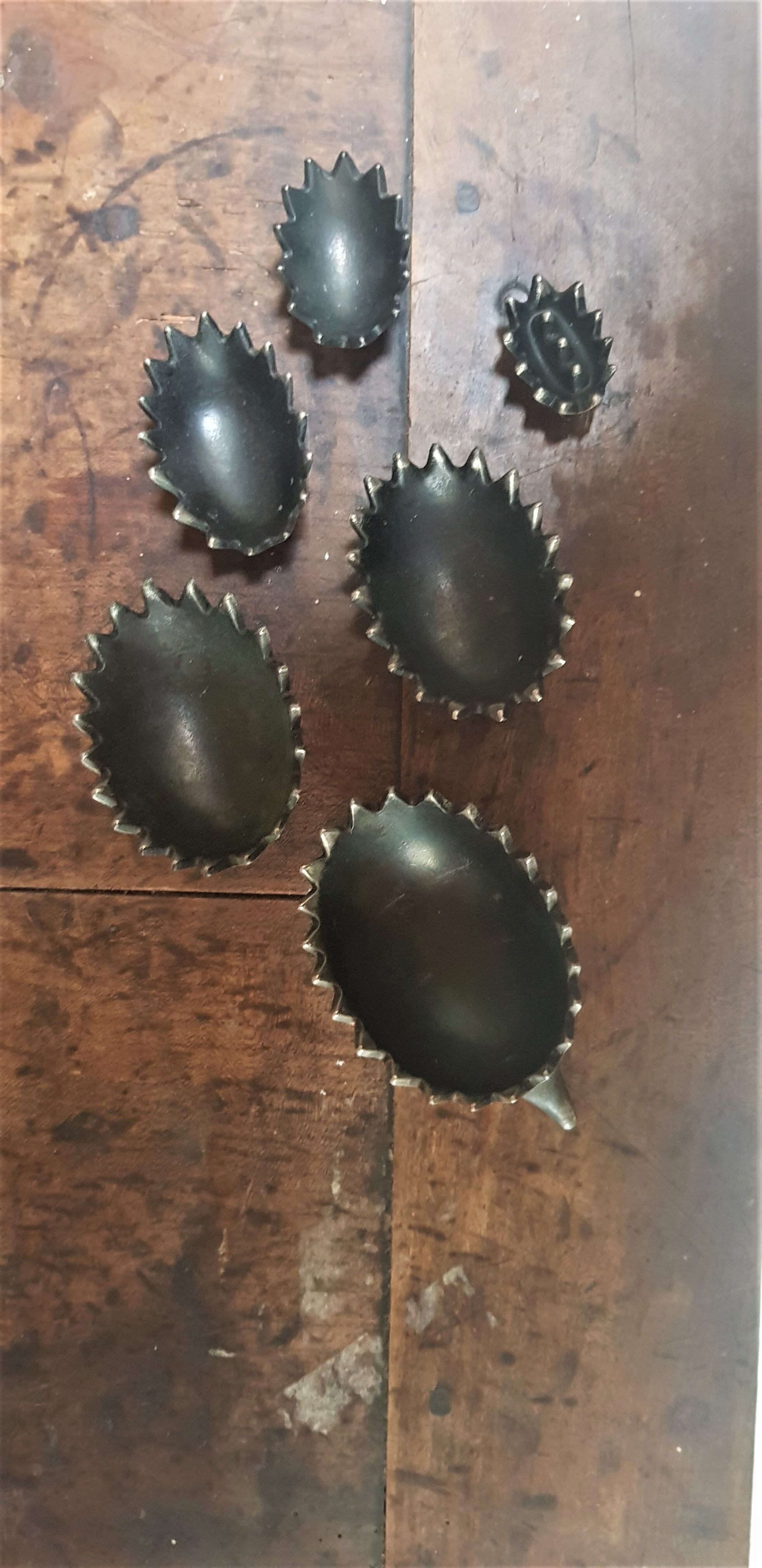 6 ashtrays hedgehog vintage