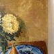 Fleurs et fruits, huile sur toile signée 1970