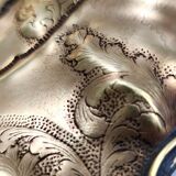 Vintage chiseled and embossed cast bronze centerpiece bowl, Italy