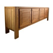 Large sideboard Regain in solid elm wood XXL 4 doors 70s