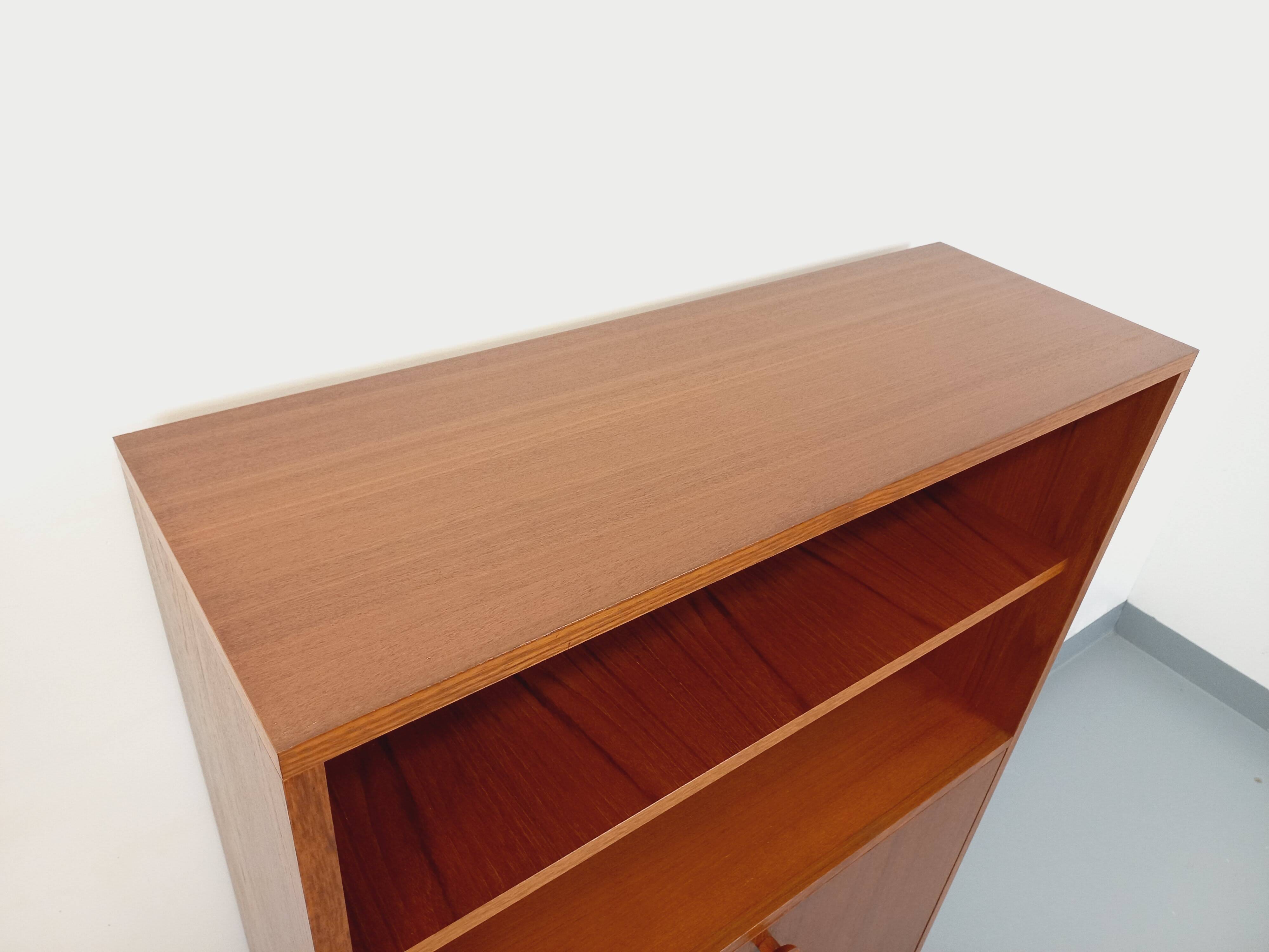 Vintage Scandinavian modernist style teak storage bookcase