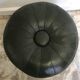 Pouf cuir vert vintage 1970