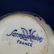 Old glass cup of Sarreguemines floral decoration blue diam 6.5 cm
