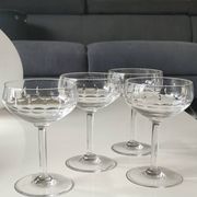 Lot of 4 x Champagne Coupes / Doyen Glassware. Art Deco 1930s.