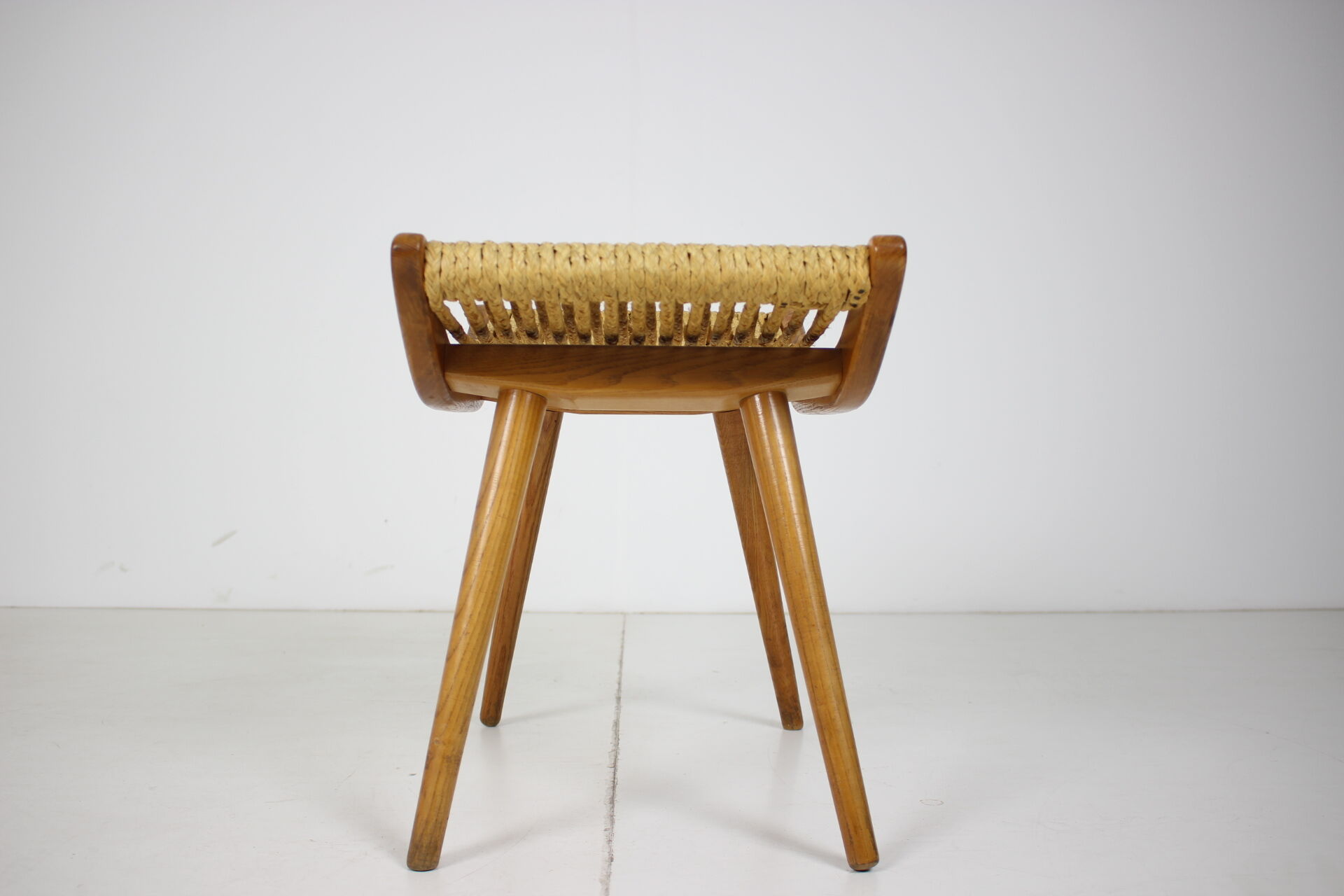 Mid-century wooden footstool/ ULUV, Czechoslovakia