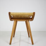 Mid-century wooden footstool/ ULUV, Czechoslovakia