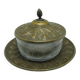 Rococo butter dish, glass, Germany, 19th century