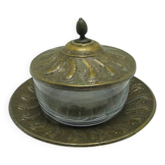 Rococo butter dish, glass, Germany, 19th century