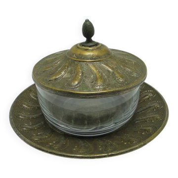 Rococo butter dish, glass, Germany, 19th century