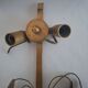 Vintage wall light Maison Charles – Brass leaves 1970s