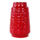 Red ceramic vase, German design, 1960s, made in West Germany