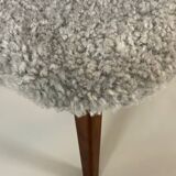 Danish beside chair in grey sheep skin  1940s