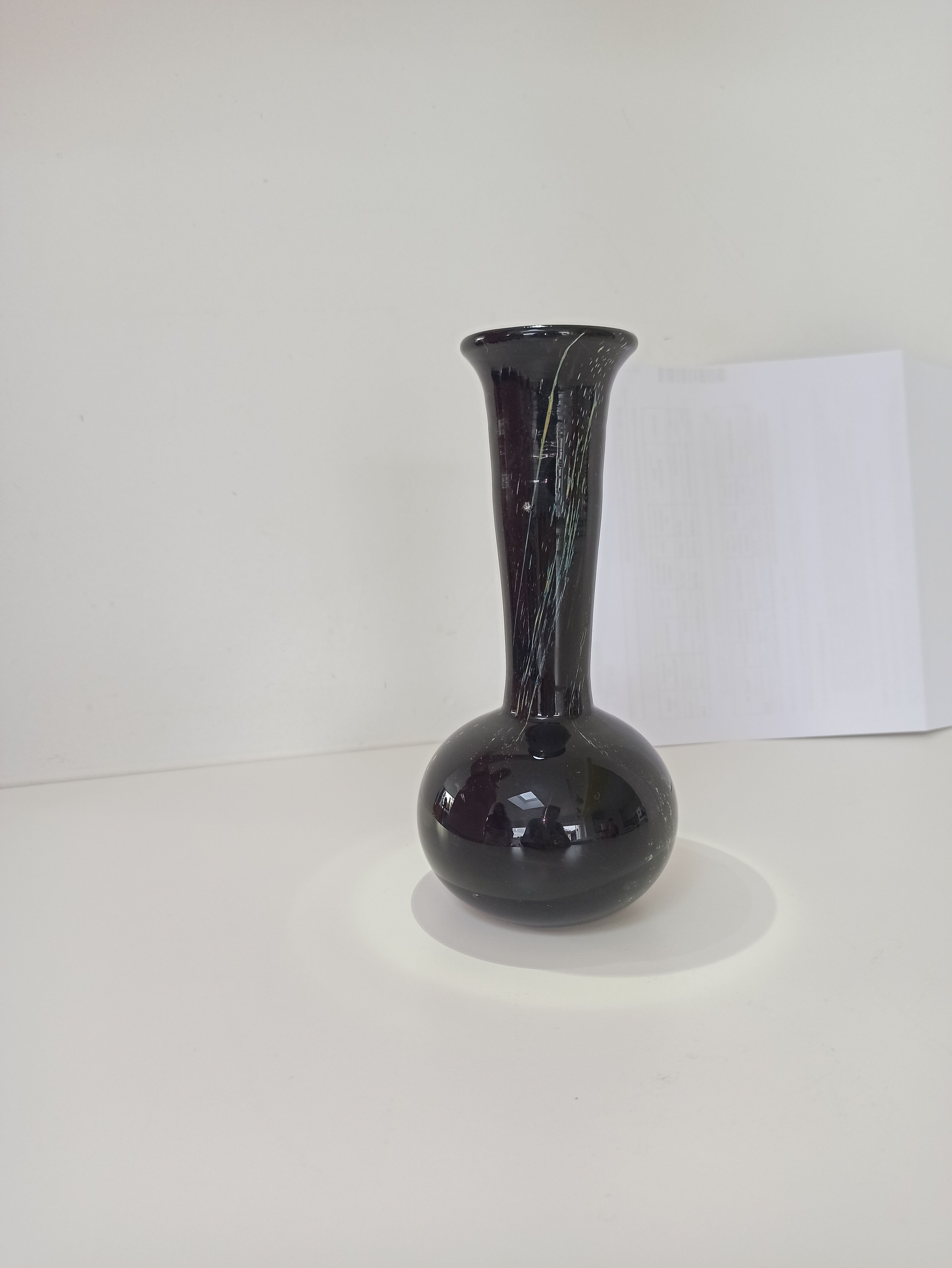 Iridescent black vase signed by the Phoenician Malta