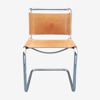 Leather cantilever chair