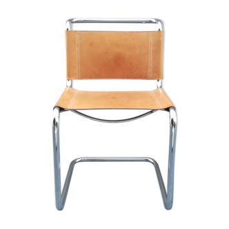 Leather cantilever chair