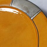 Vintage Moroccan ceramic yellow dish 33 cm