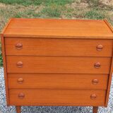 Scandinavian style 4-drawer teak chest of drawers, 1970s